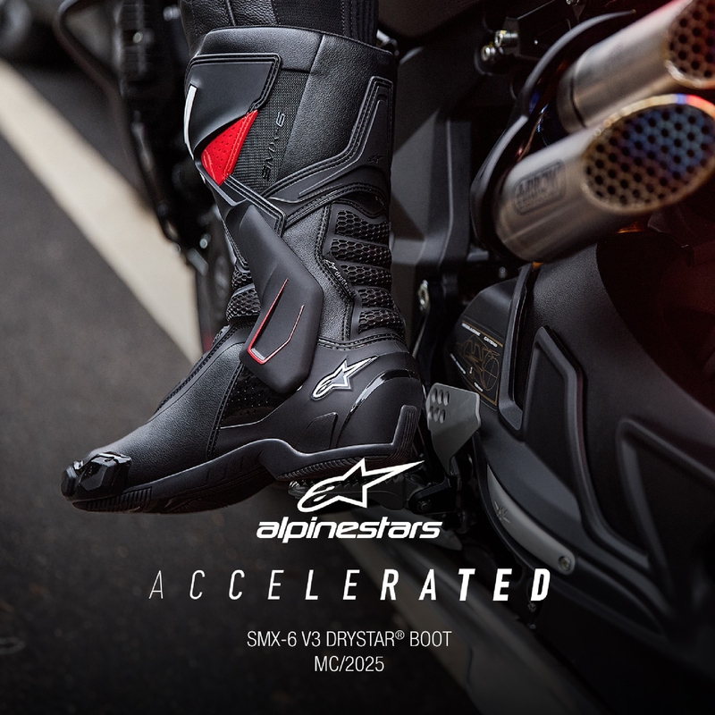 Ghete moto Alpinestars SMX-6 3 Drystar negru-rosu