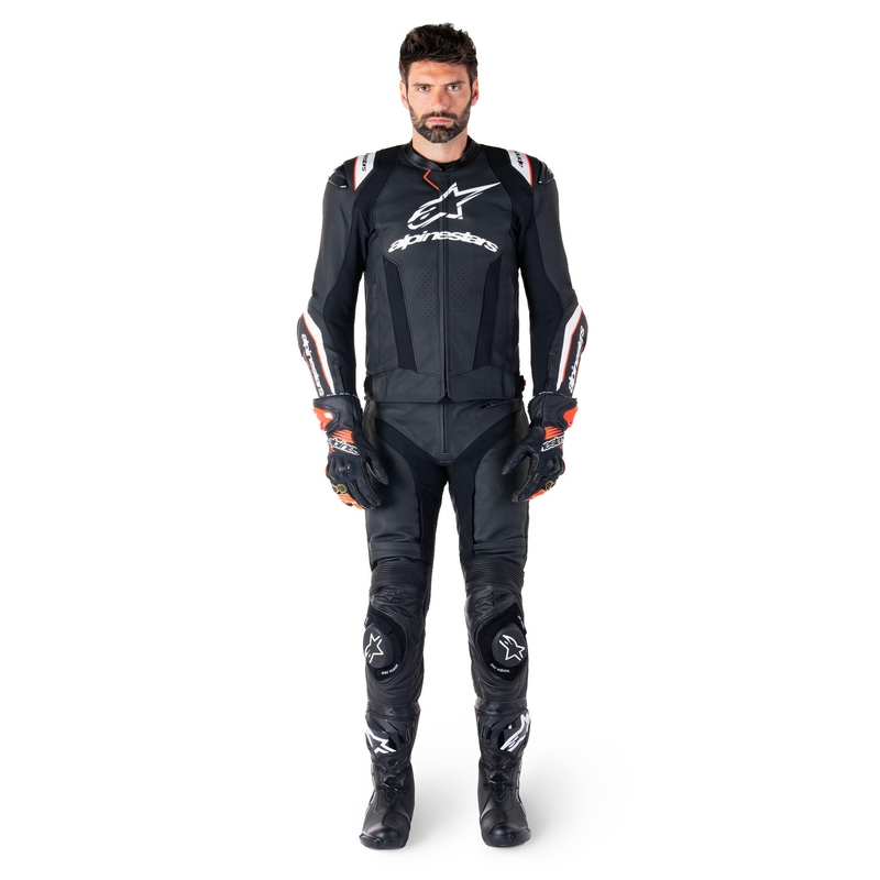 Geacă din piele moto Alpinestars Missile 3 Ignition negru-alb
