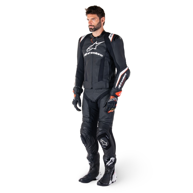 Geacă din piele moto Alpinestars Missile 3 Ignition negru-alb