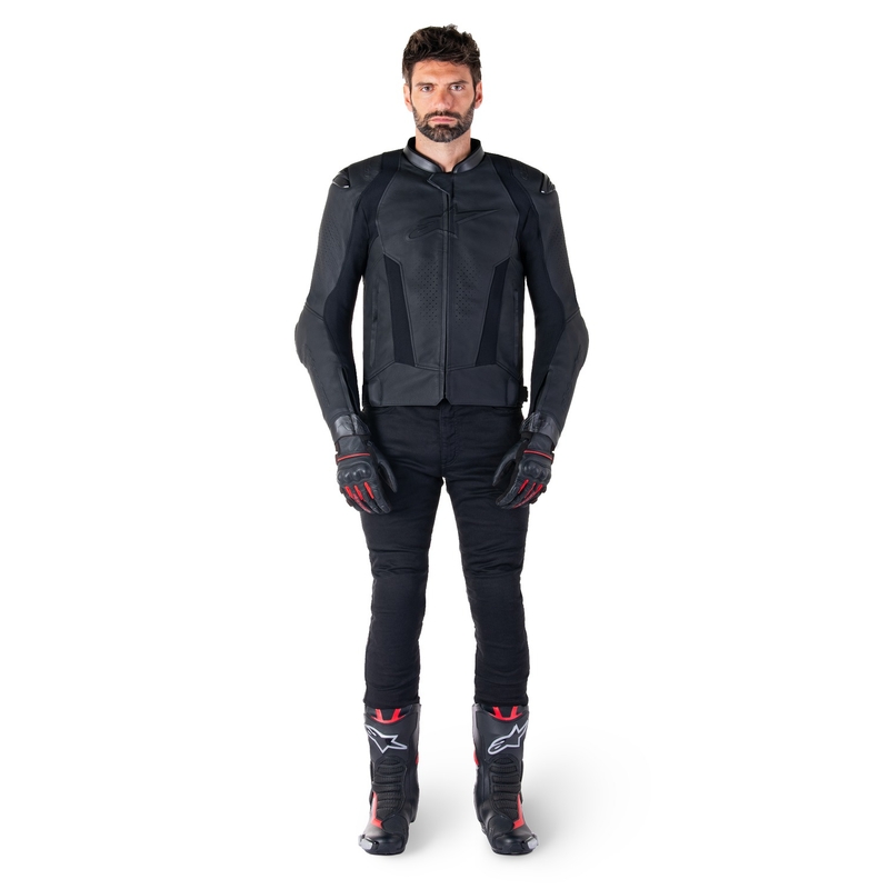 Geacă moto piele Alpinestars Missile 3 negru-negru