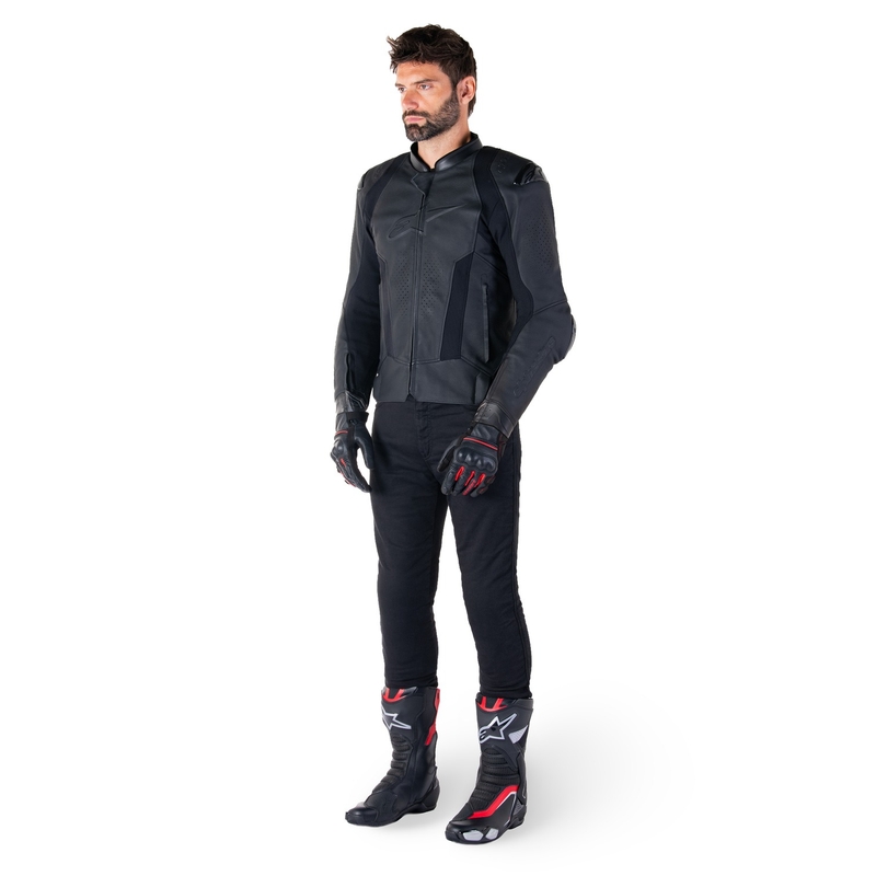 Geacă moto piele Alpinestars Missile 3 negru-negru