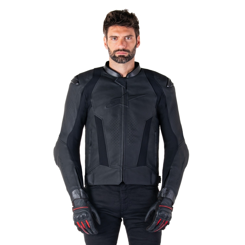 Geacă moto piele Alpinestars Missile 3 negru-negru