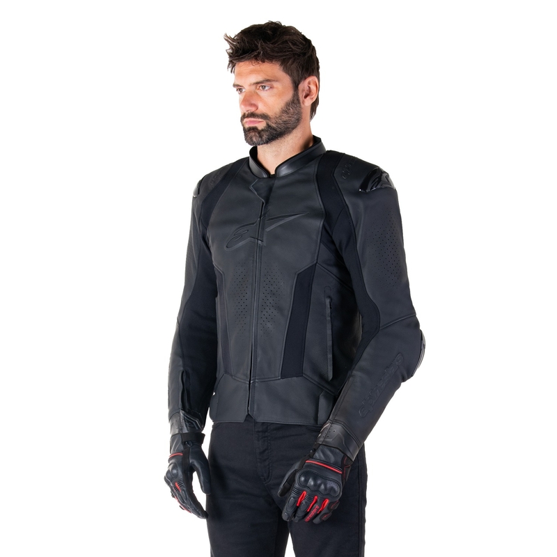 Geacă moto piele Alpinestars Missile 3 negru-negru