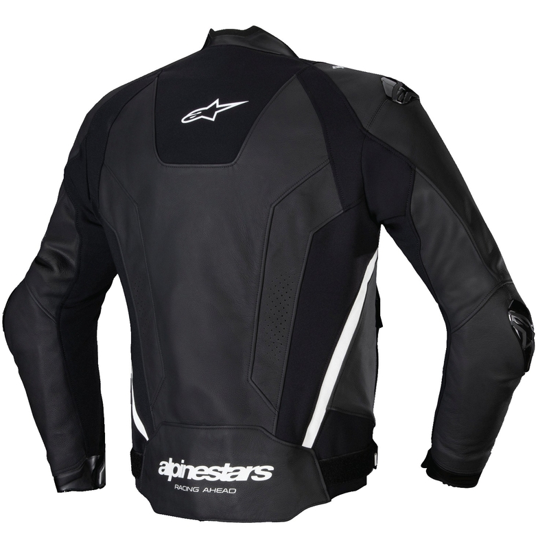 Geacă din piele moto Alpinestars Missile 3 negru-alb
