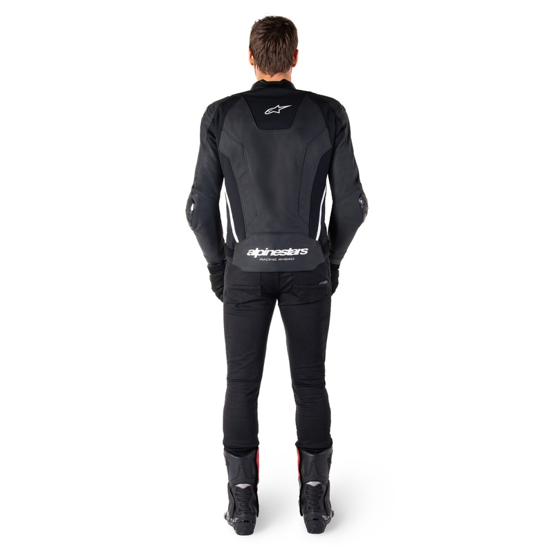 Geacă din piele moto Alpinestars Missile 3 negru-alb