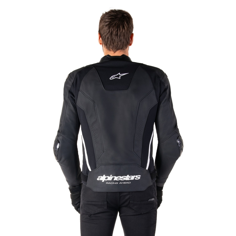 Geacă din piele moto Alpinestars Missile 3 negru-alb