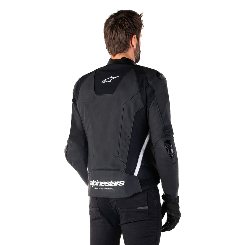 Geacă din piele moto Alpinestars Missile 3 negru-alb
