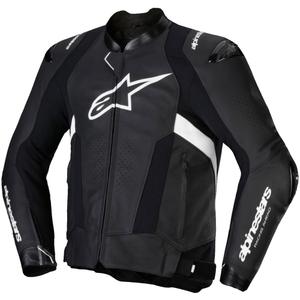 Geacă din piele moto Alpinestars Missile 3 negru-alb