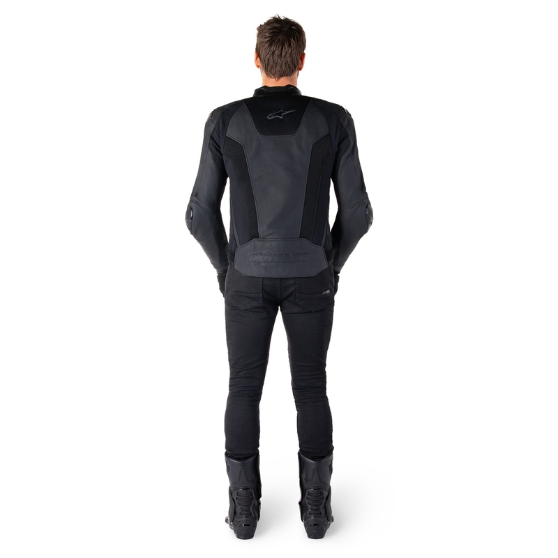 Geacă moto din piele Alpinestars Missile 3 Airflow negru-negru