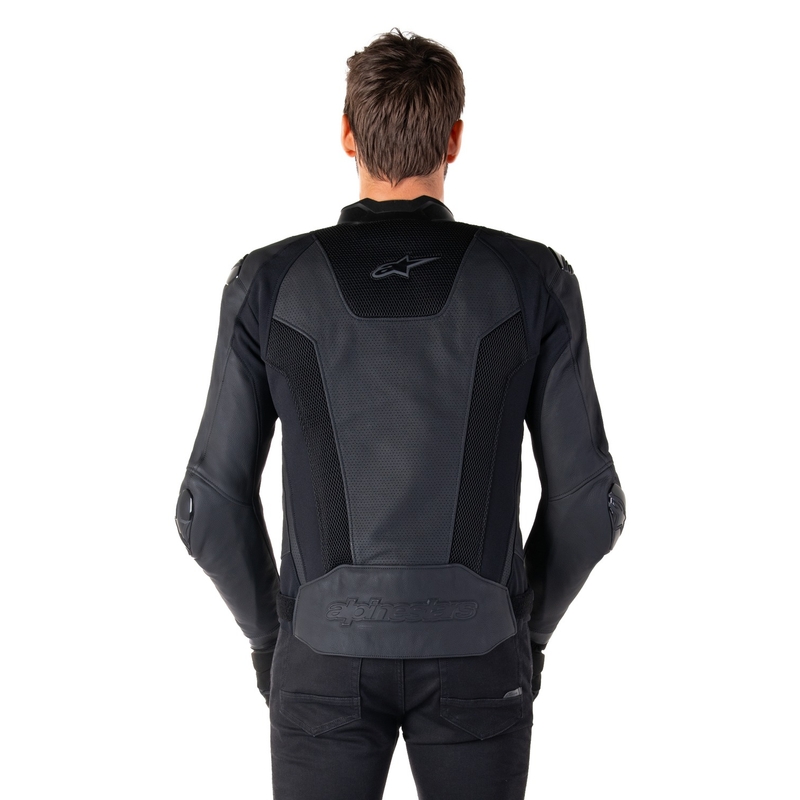 Geacă moto din piele Alpinestars Missile 3 Airflow negru-negru