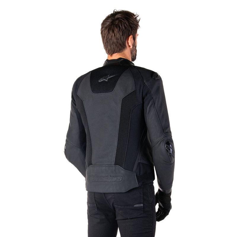 Geacă moto din piele Alpinestars Missile 3 Airflow negru-negru