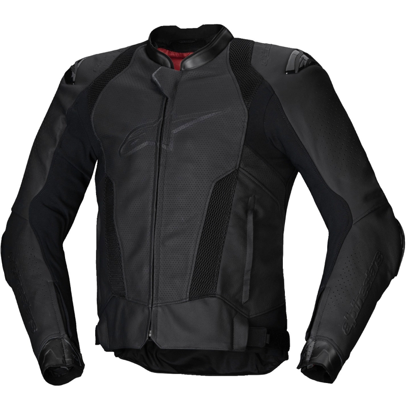 Geacă moto din piele Alpinestars Missile 3 Airflow negru-negru