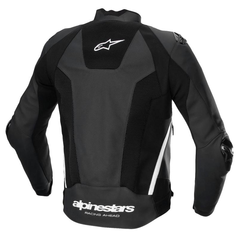 Geacă din piele moto Alpinestars Missile 3 Airflow negru-alb