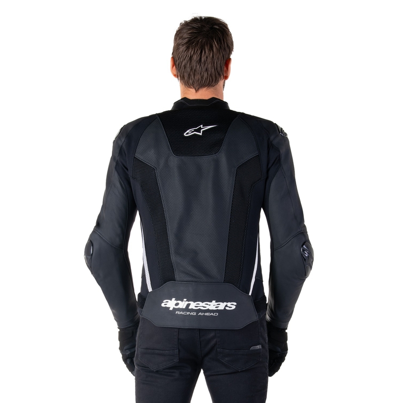 Geacă din piele moto Alpinestars Missile 3 Airflow negru-alb