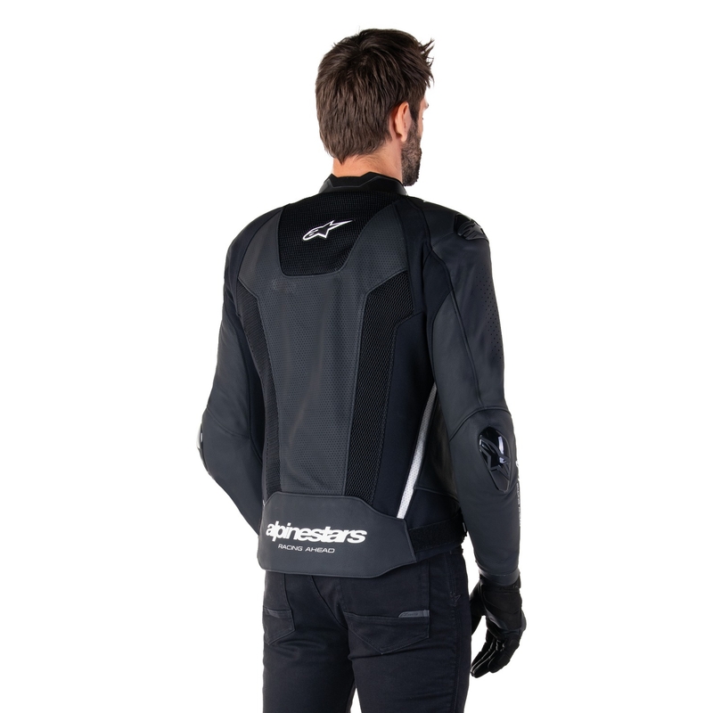 Geacă din piele moto Alpinestars Missile 3 Airflow negru-alb