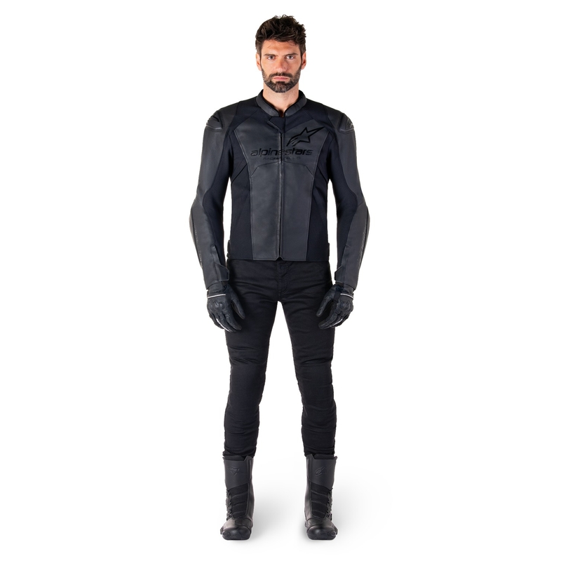 Geacă moto din piele Alpinestars Faster 3 negru-negru