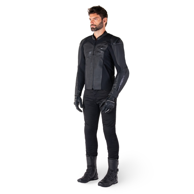 Geacă moto din piele Alpinestars Faster 3 negru-negru