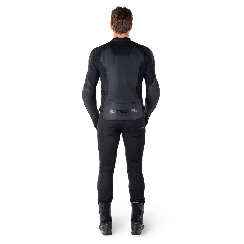 Geacă moto din piele Alpinestars Faster 3 negru-negru