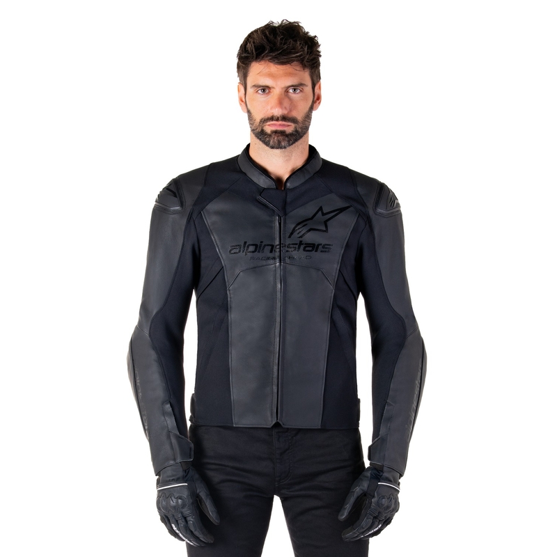 Geacă moto din piele Alpinestars Faster 3 negru-negru