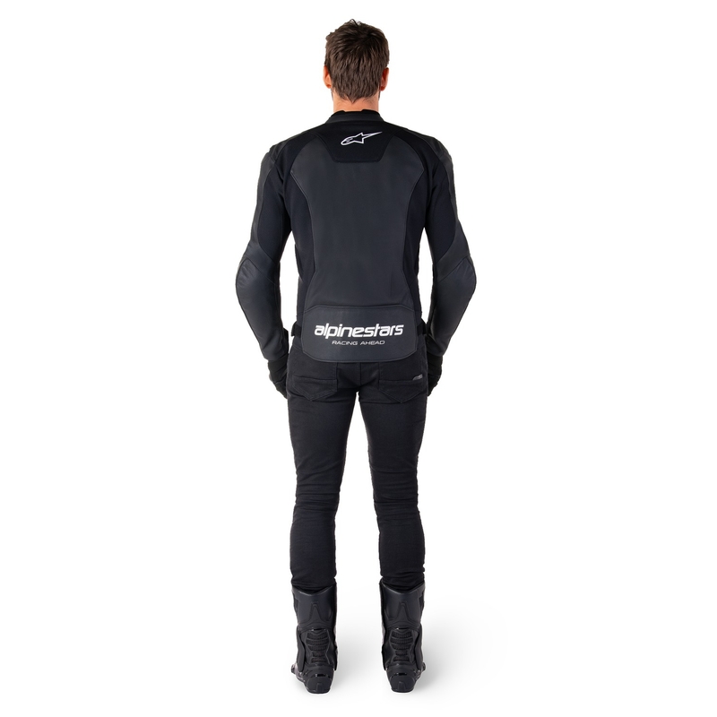 Geacă din piele moto Alpinestars Faster 3 negru-alb