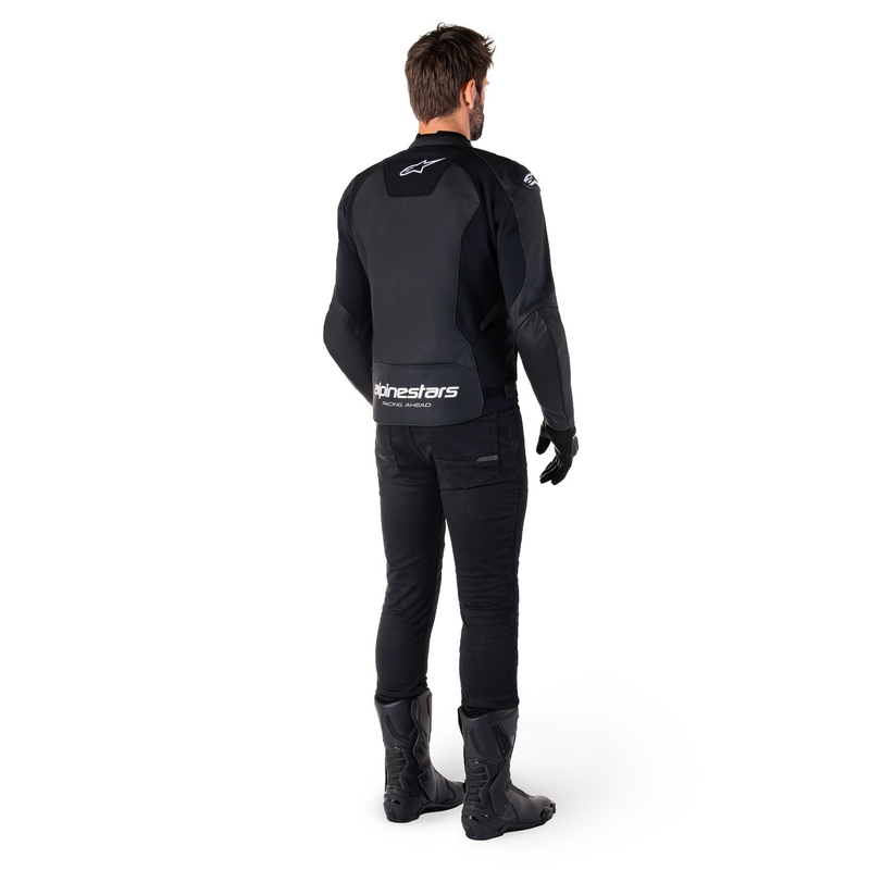 Geacă din piele moto Alpinestars Faster 3 negru-alb