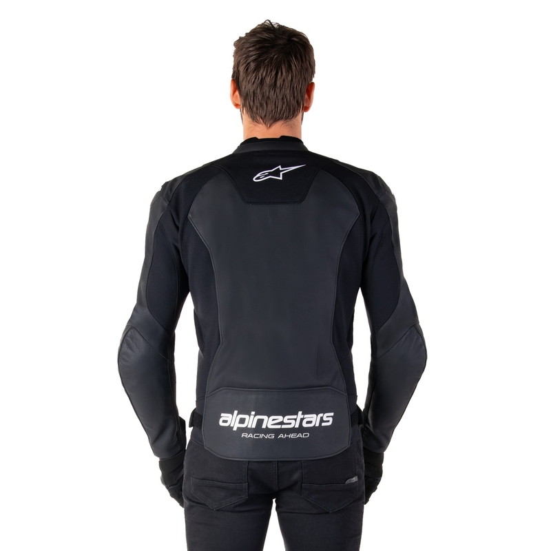 Geacă din piele moto Alpinestars Faster 3 negru-alb