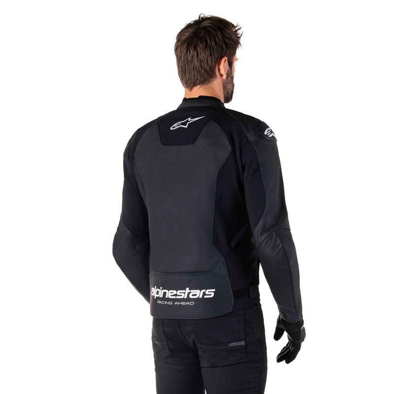 Geacă din piele moto Alpinestars Faster 3 negru-alb