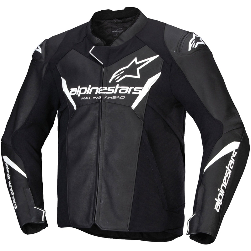 Geacă din piele moto Alpinestars Faster 3 negru-alb