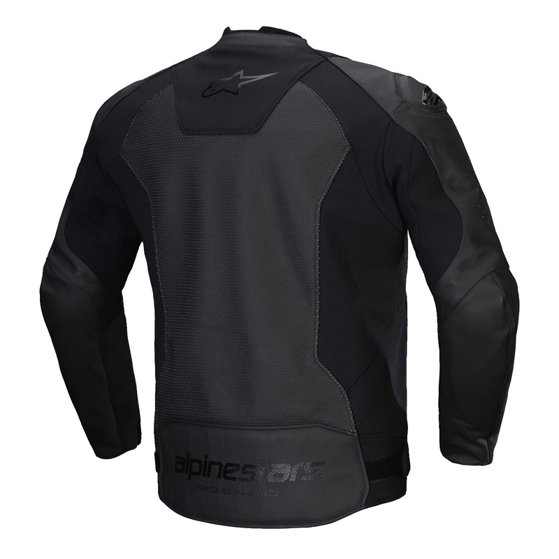Geacă moto din piele Alpinestars Faster 3 Airflow negru-negru