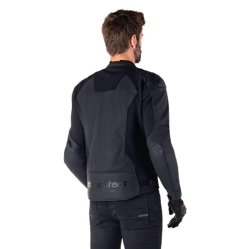 Geacă moto din piele Alpinestars Faster 3 Airflow negru-negru