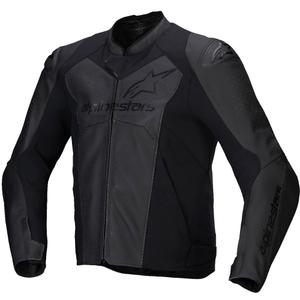 Geacă moto din piele Alpinestars Faster 3 Airflow negru-negru