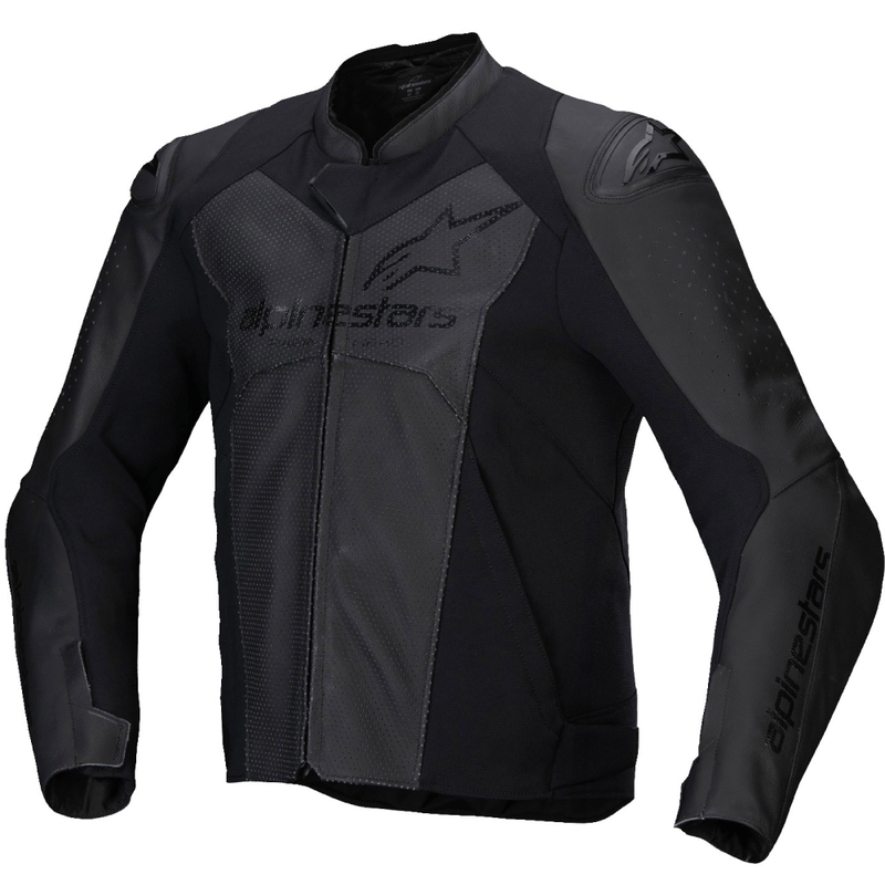 Geacă moto din piele Alpinestars Faster 3 Airflow negru-negru