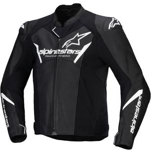 Geacă din piele moto Alpinestars Faster 3 Airflow negru-alb