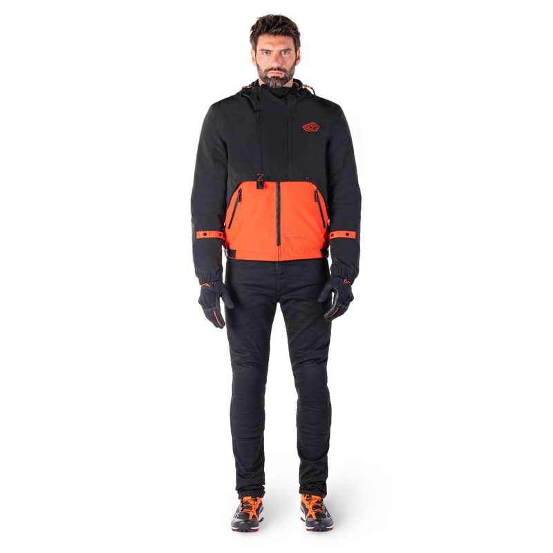 Geacă moto Alpinestars Mootant Waterproof Parka negru-portocaliu fluo