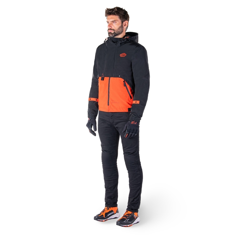 Geacă moto Alpinestars Mootant Waterproof Parka negru-portocaliu fluo