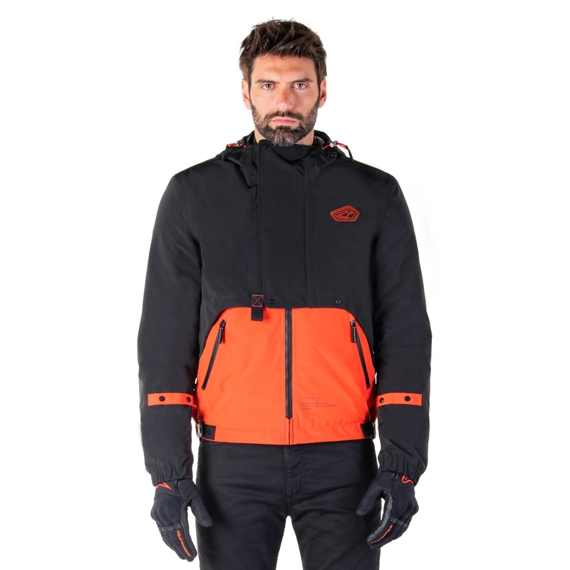 Geacă moto Alpinestars Mootant Waterproof Parka negru-portocaliu fluo