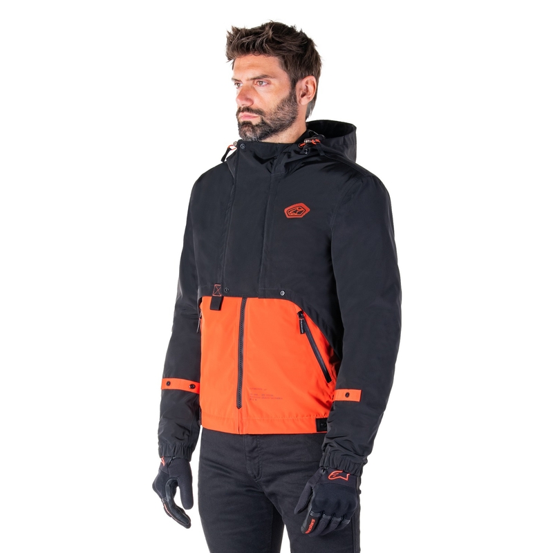 Geacă moto Alpinestars Mootant Waterproof Parka negru-portocaliu fluo