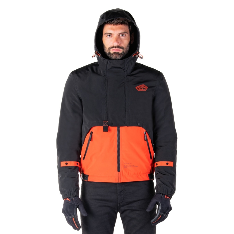 Geacă moto Alpinestars Mootant Waterproof Parka negru-portocaliu fluo