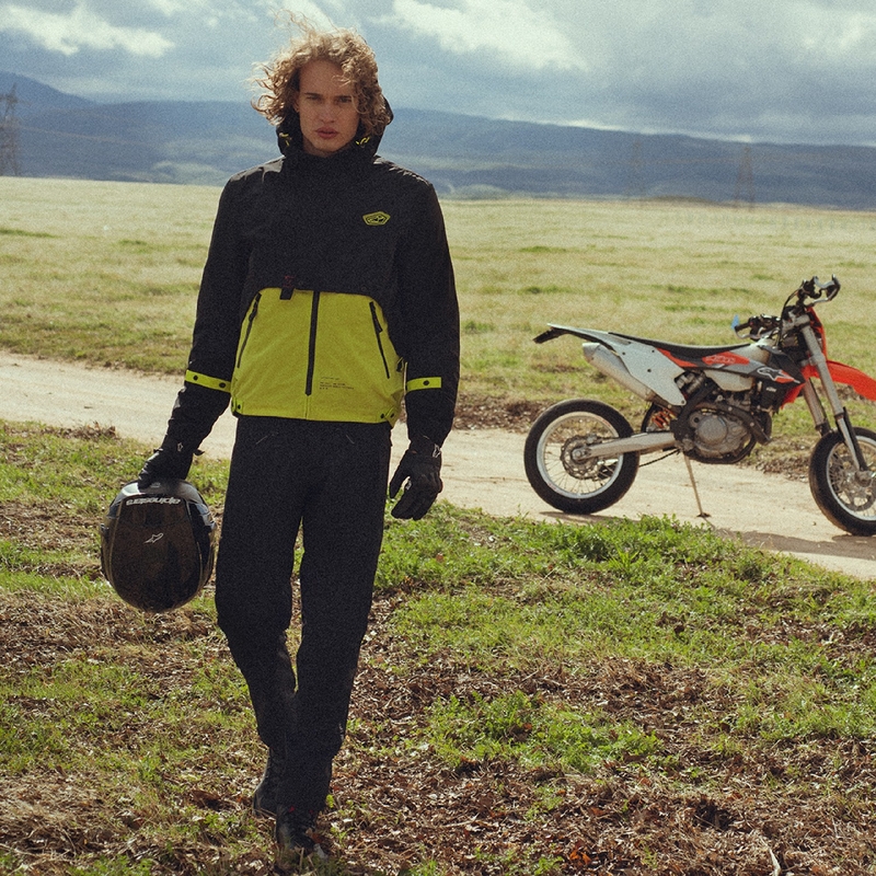 Geacă moto Alpinestars Mootant Waterproof Parka negru-portocaliu fluo