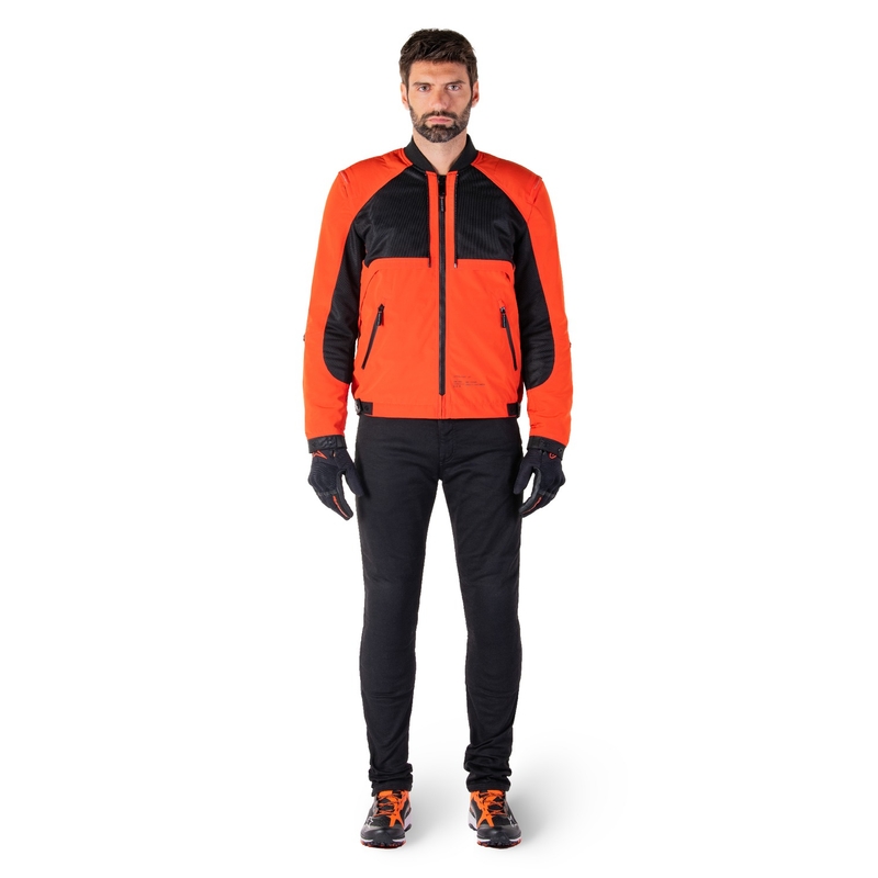 Geacă moto Alpinestars Mootant Waterproof Parka negru-portocaliu fluo