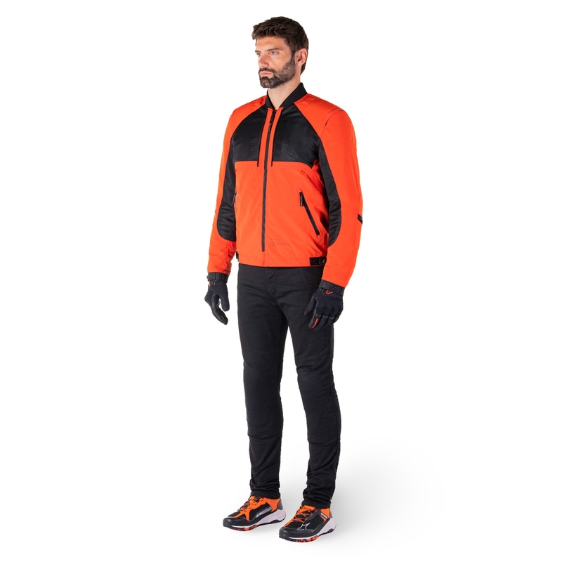 Geacă moto Alpinestars Mootant Waterproof Parka negru-portocaliu fluo