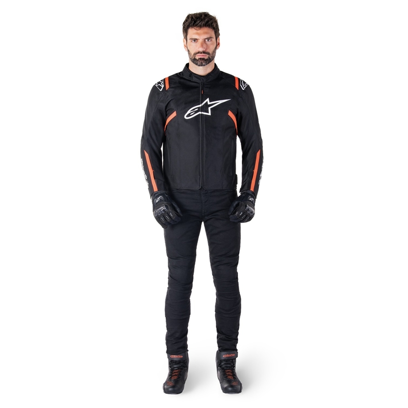 Jacheta moto impermeabila Alpinestars T-SPS 2 negru-alb-rosu fluo