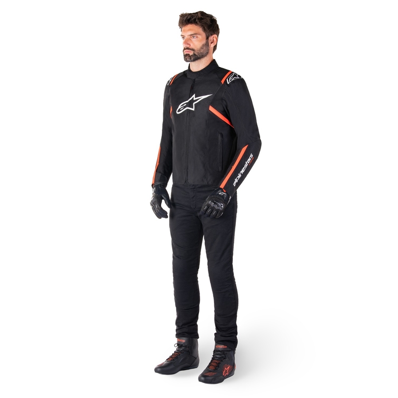 Jacheta moto impermeabila Alpinestars T-SPS 2 negru-alb-rosu fluo