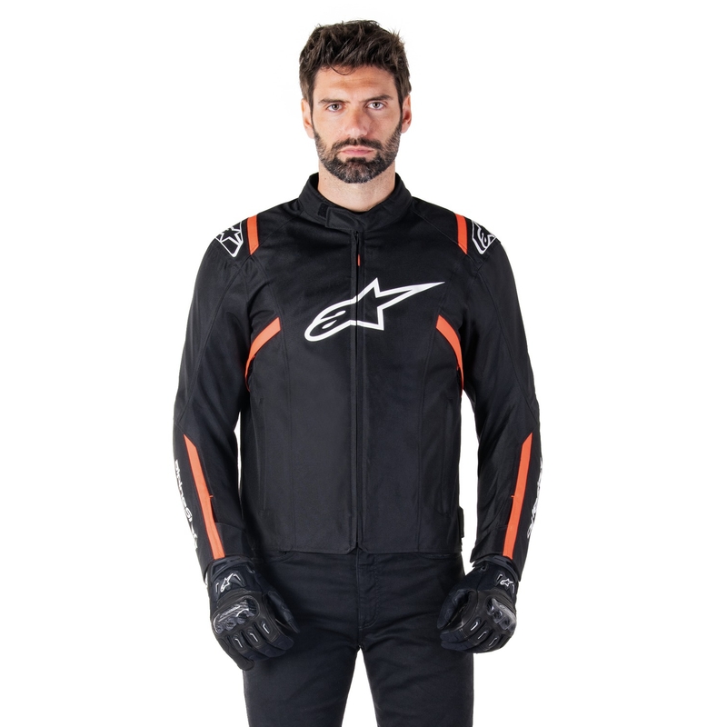 Jacheta moto impermeabila Alpinestars T-SPS 2 negru-alb-rosu fluo