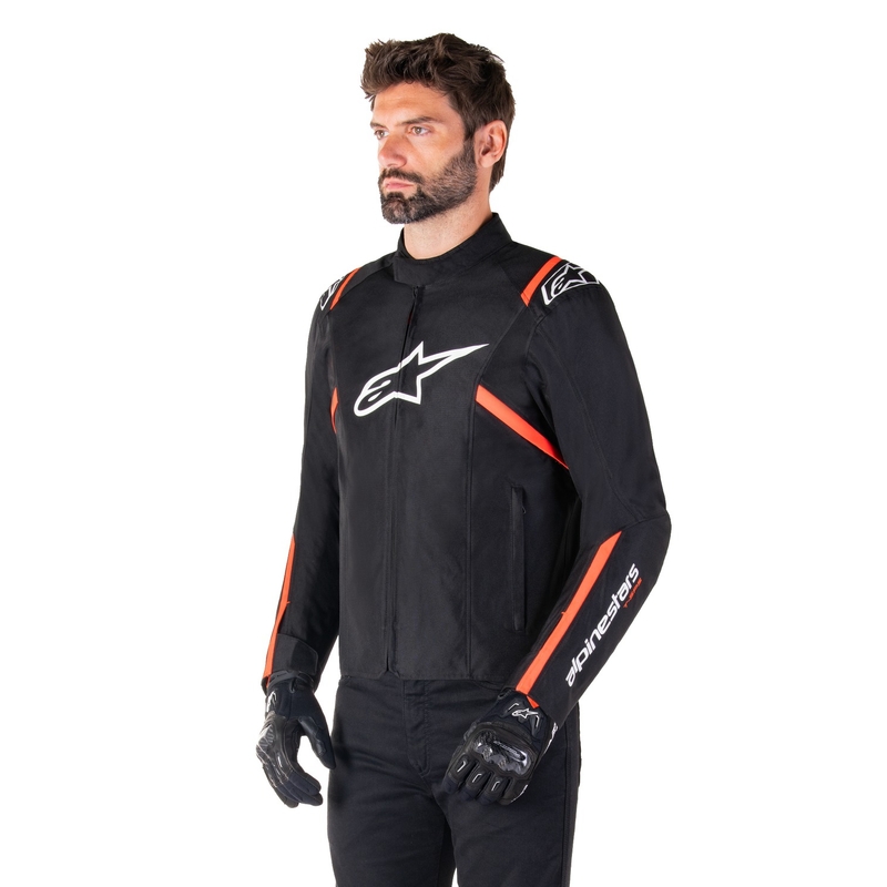 Jacheta moto impermeabila Alpinestars T-SPS 2 negru-alb-rosu fluo