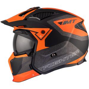 Cască de motocicletă MT Streetfighter SV Totem B4 negru-gri-albastru-portocaliu