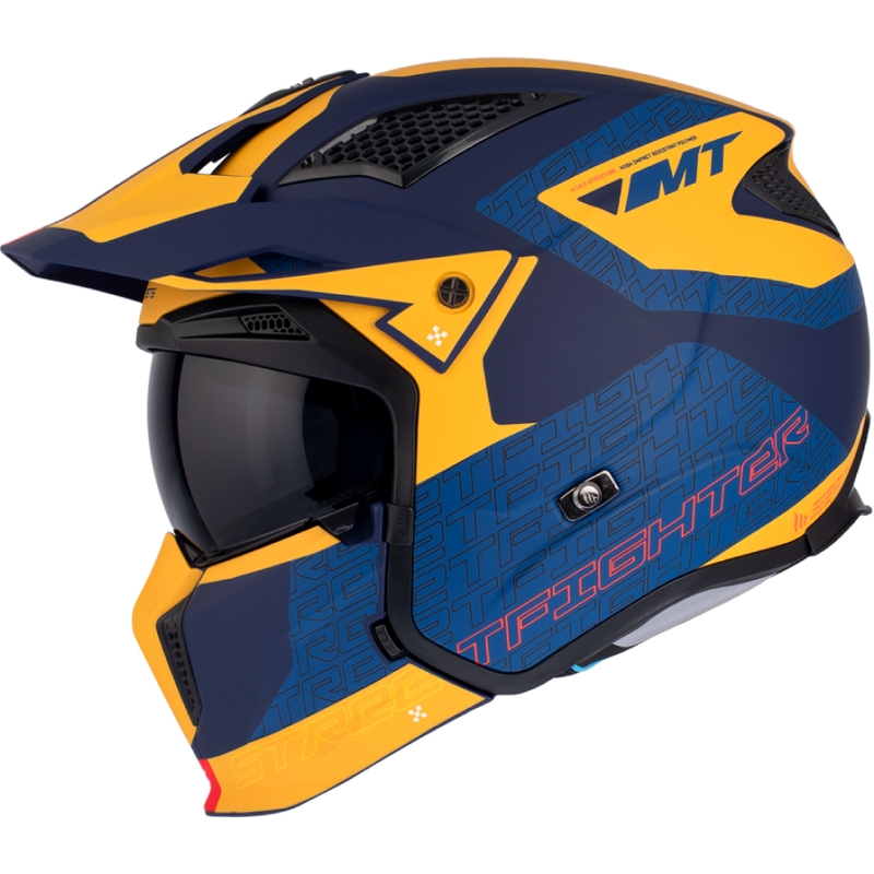 Cască de motocicletă MT Streetfighter SV Totem C3 albastru-galben