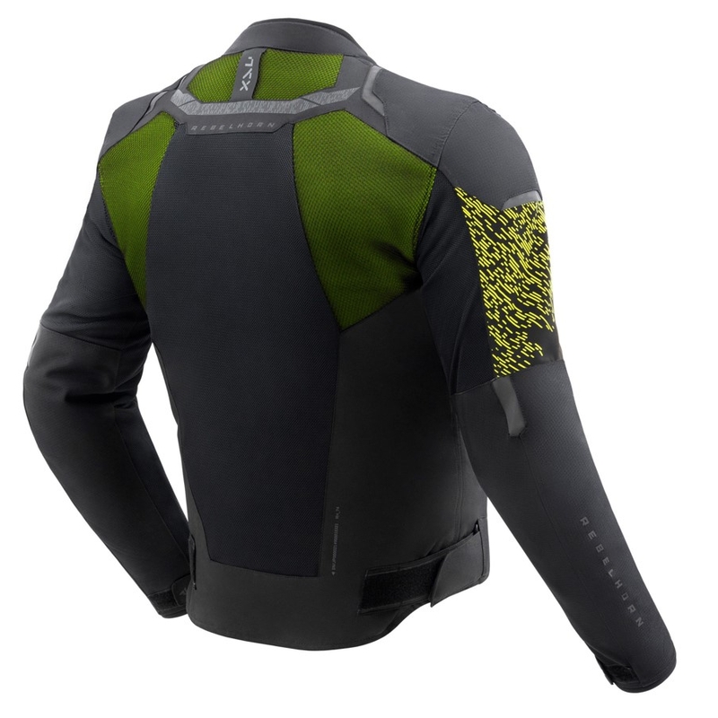 Geacă moto Rebelhorn Jax negru-galben fluo
