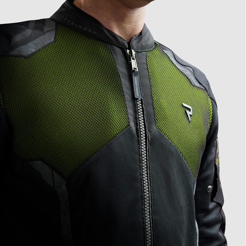 Geacă moto Rebelhorn Jax negru-galben fluo