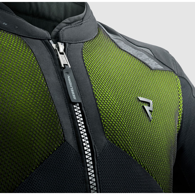 Geacă moto Rebelhorn Jax negru-galben fluo